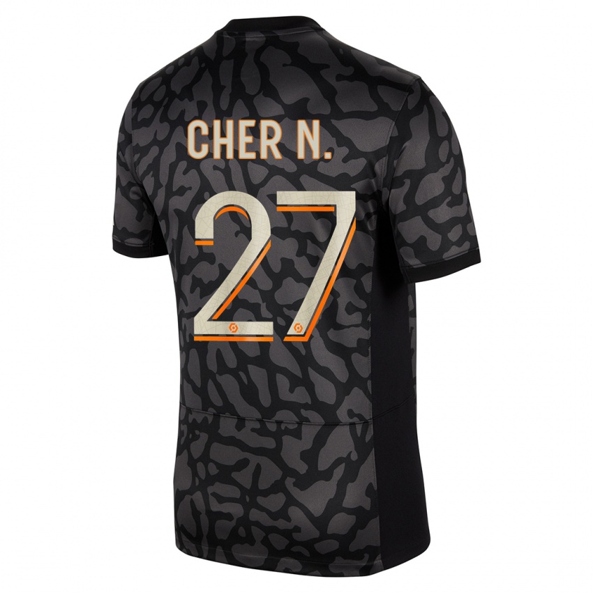 Kinder Cher Ndour #27 Schwarz Ausweichtrikot Trikot 2023/24 T-Shirt Schweiz