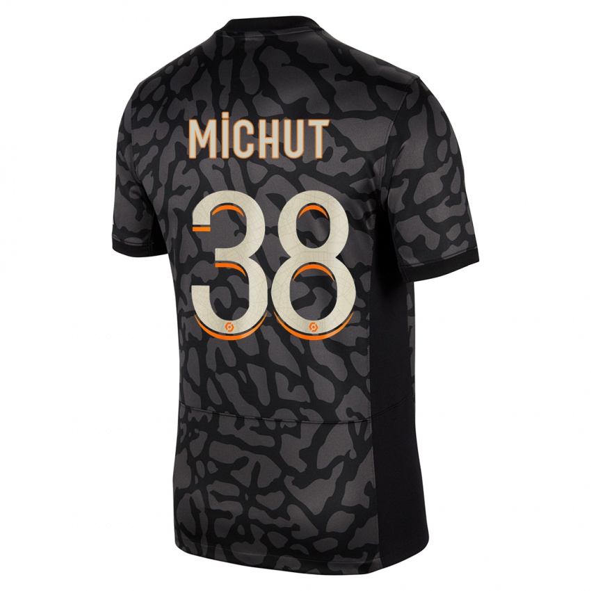Kinder Edouard Michut #38 Schwarz Ausweichtrikot Trikot 2023/24 T-Shirt Schweiz