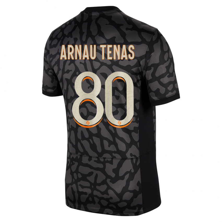 Enfant Maillot Arnau Tenas #80 Noir Troisieme 2023/24 T-Shirt Suisse