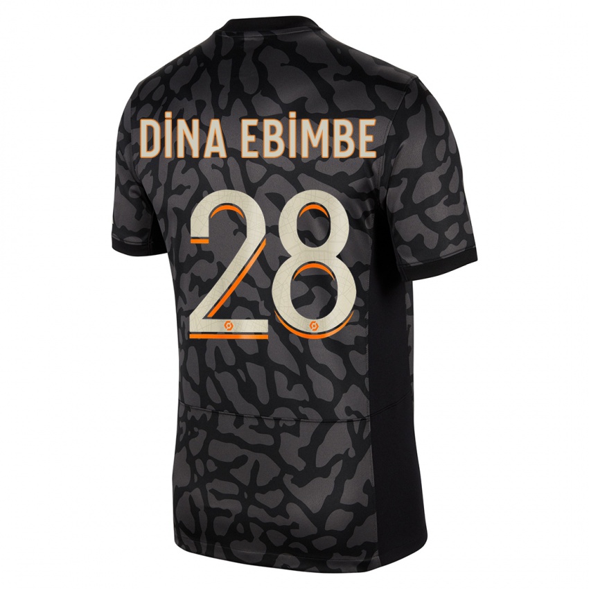 Kinder Eric Junior Dina Ebimbe #28 Schwarz Ausweichtrikot Trikot 2023/24 T-Shirt Schweiz