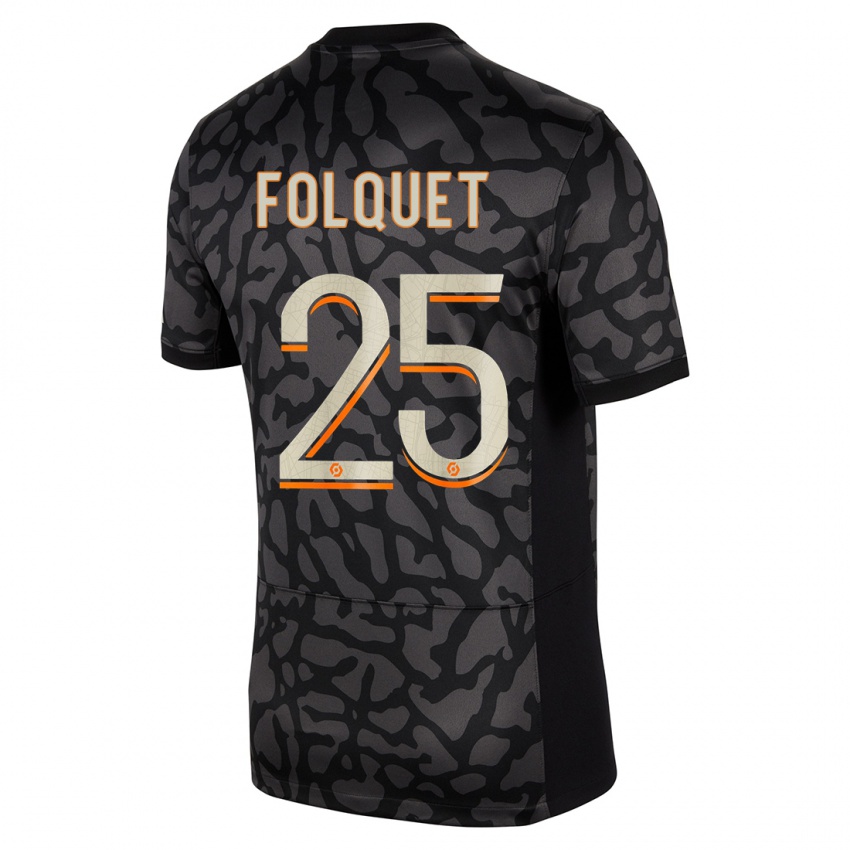 Enfant Maillot Magnaba Folquet #25 Noir Troisieme 2023/24 T-Shirt Suisse