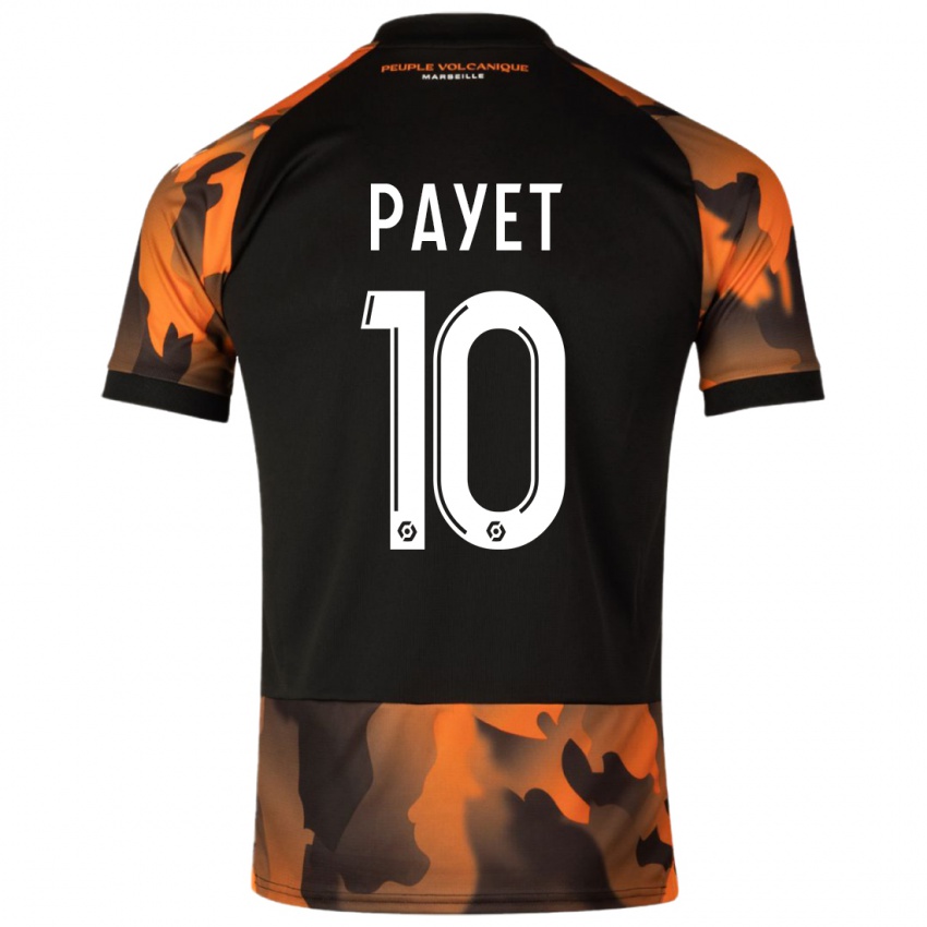 Enfant Maillot Dimitri Payet #10 Noir Orange Troisieme 2023/24 T-Shirt Suisse