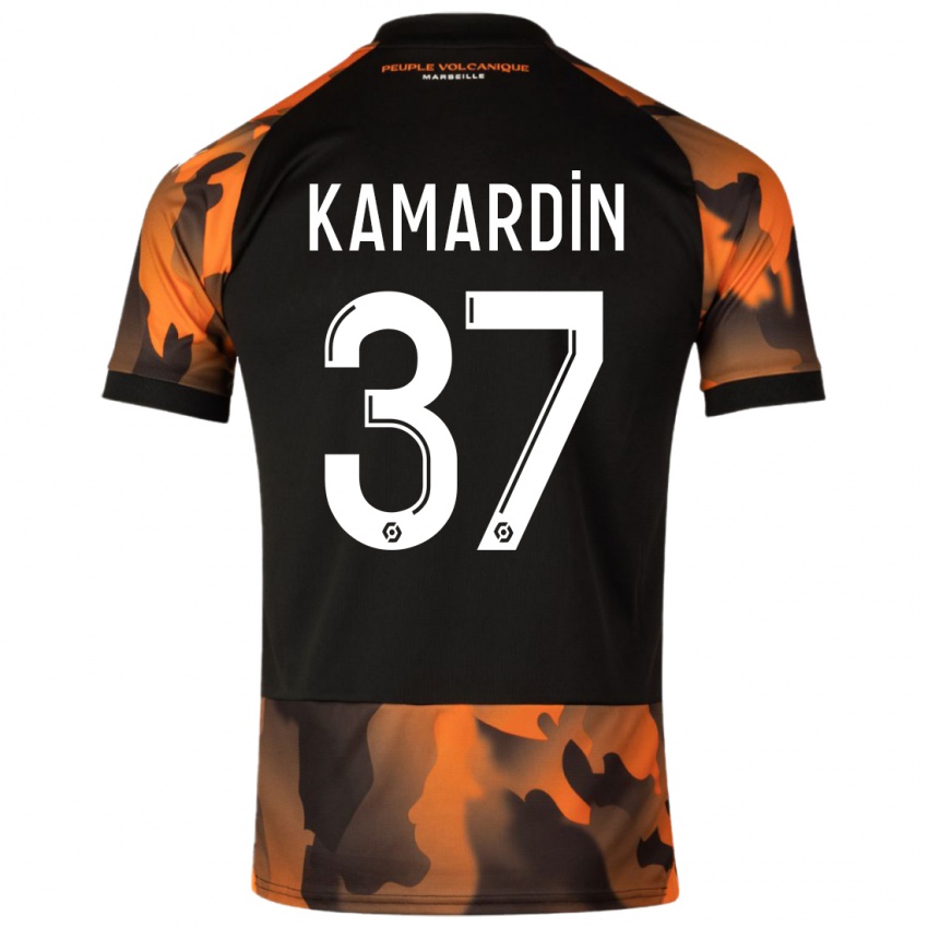Kinder Aaron Kamardin #37 Schwarzorange Ausweichtrikot Trikot 2023/24 T-Shirt Schweiz