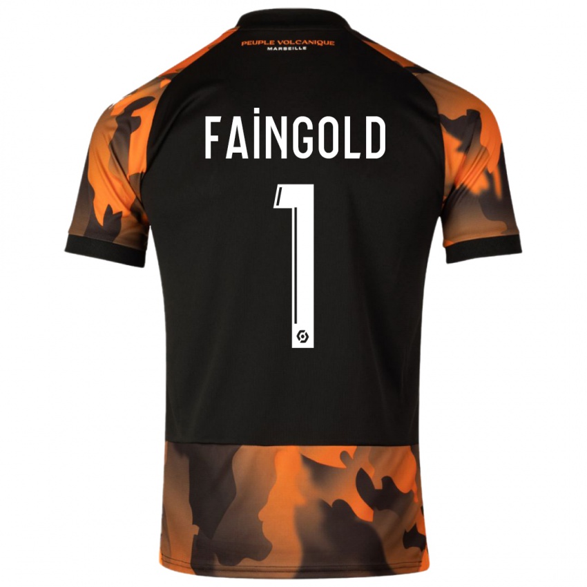 Enfant Maillot Abbie Faingold #1 Noir Orange Troisieme 2023/24 T-Shirt Suisse