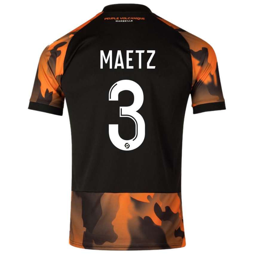 Enfant Maillot Agathe Maetz #3 Noir Orange Troisieme 2023/24 T-Shirt Suisse