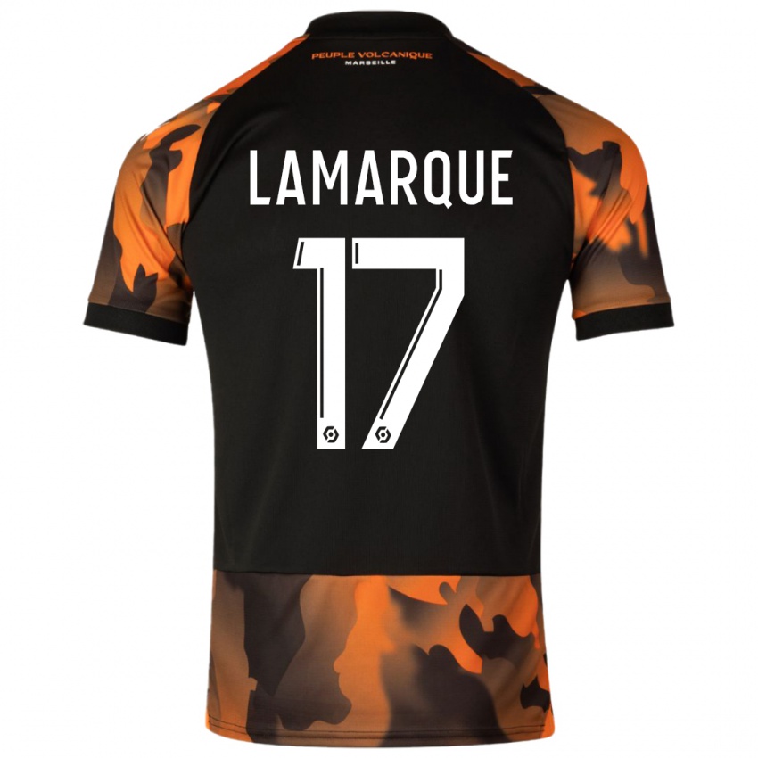 Enfant Maillot Alais Lamarque #17 Noir Orange Troisieme 2023/24 T-Shirt Suisse
