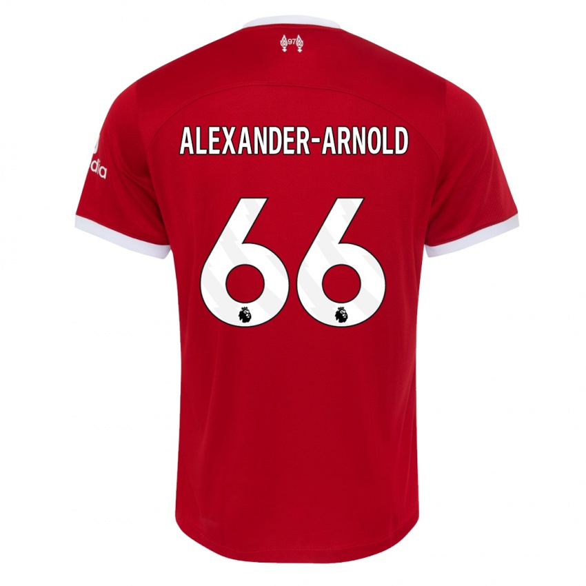 Homme Maillot Trent Alexander-Arnold #66 Rouge Tenues Domicile 2023/24 T-Shirt Suisse