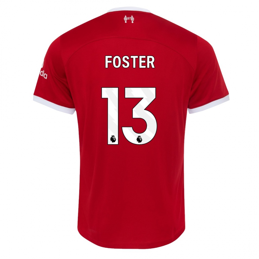 Homme Maillot Rylee Foster #13 Rouge Tenues Domicile 2023/24 T-Shirt Suisse
