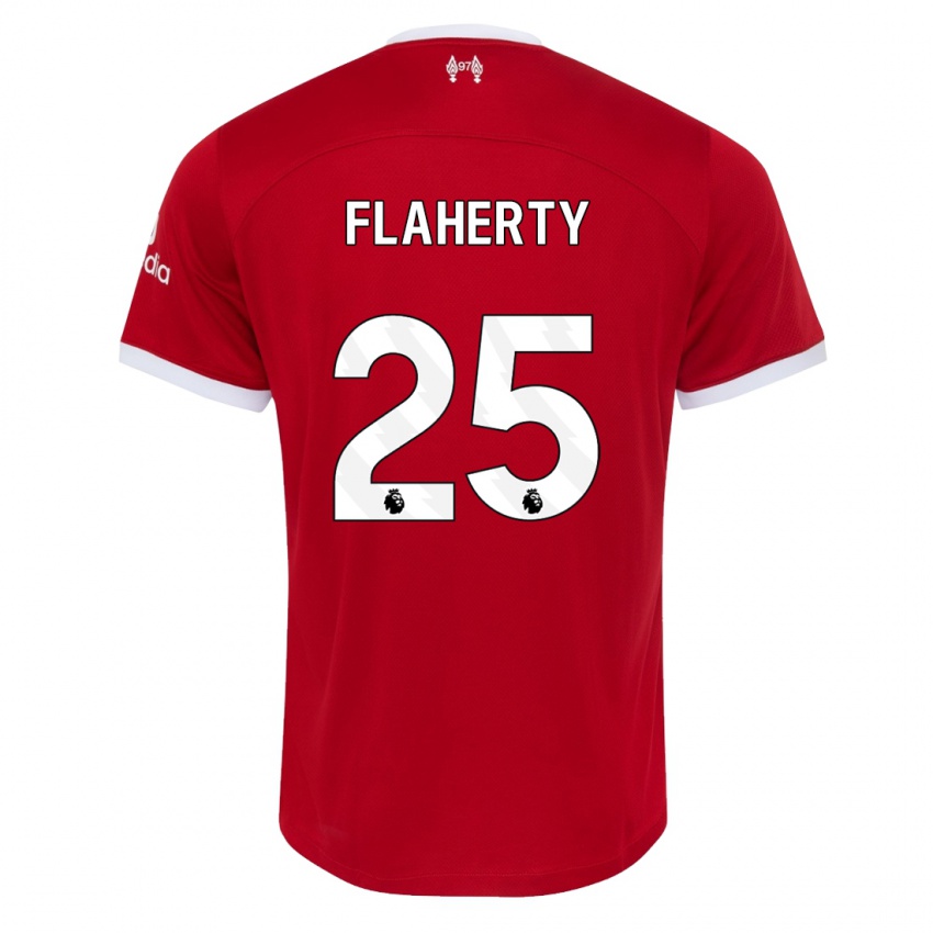 Homme Maillot Gilly Flaherty #25 Rouge Tenues Domicile 2023/24 T-Shirt Suisse