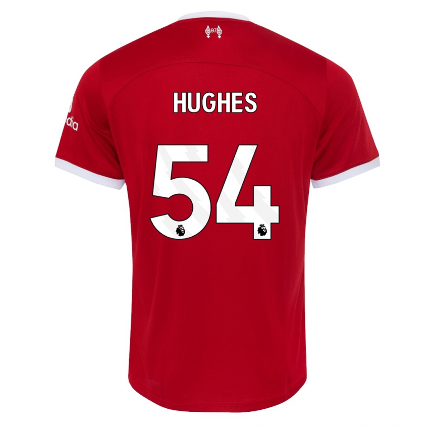 Homme Maillot Liam Hughes #54 Rouge Tenues Domicile 2023/24 T-Shirt Suisse