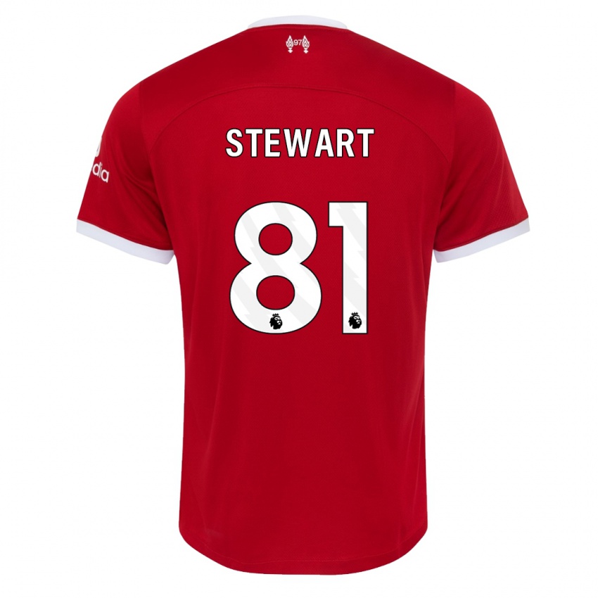 Homme Maillot Layton Stewart #81 Rouge Tenues Domicile 2023/24 T-Shirt Suisse