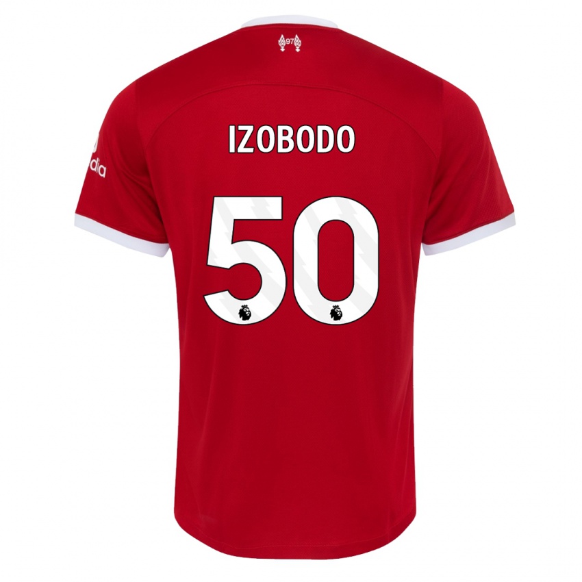 Homme Maillot Elijah Izobodo John #50 Rouge Tenues Domicile 2023/24 T-Shirt Suisse