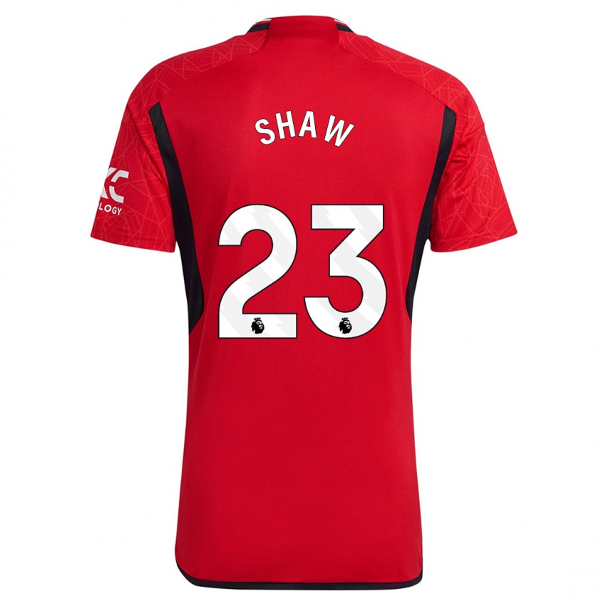 Homme Maillot Luke Shaw #23 Rouge Tenues Domicile 2023/24 T-Shirt Suisse