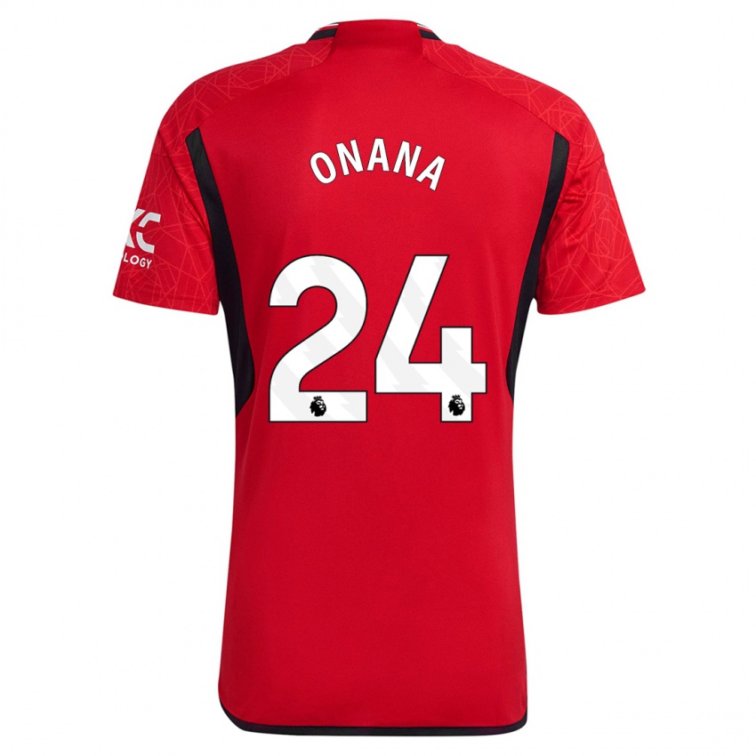 Homme Maillot Andre Onana #24 Rouge Tenues Domicile 2023/24 T-Shirt Suisse