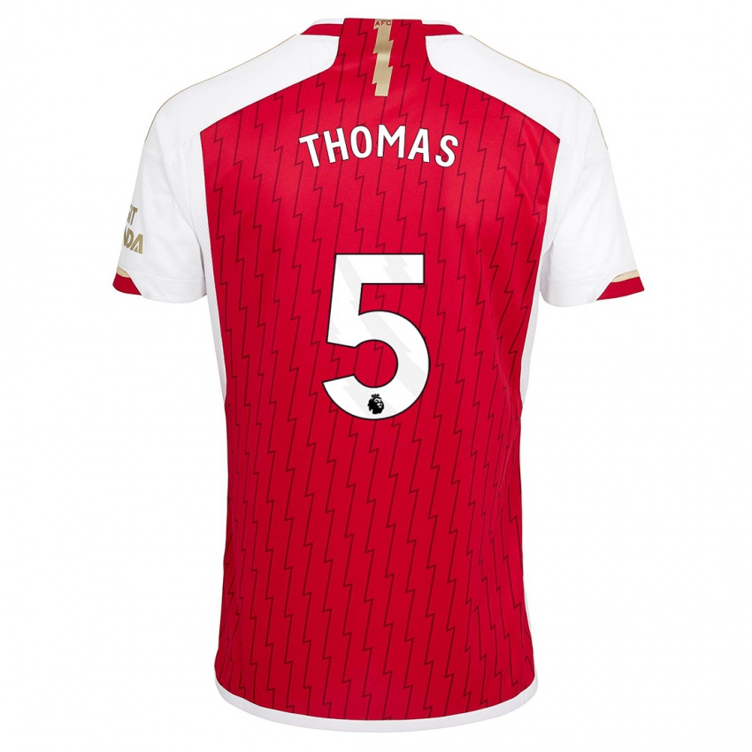 Homme Maillot Thomas Partey #5 Rouge Tenues Domicile 2023/24 T-Shirt Suisse