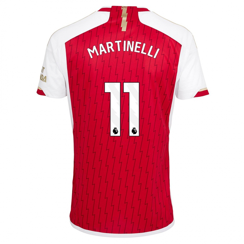 Homme Maillot Gabriel Martinelli #11 Rouge Tenues Domicile 2023/24 T-Shirt Suisse