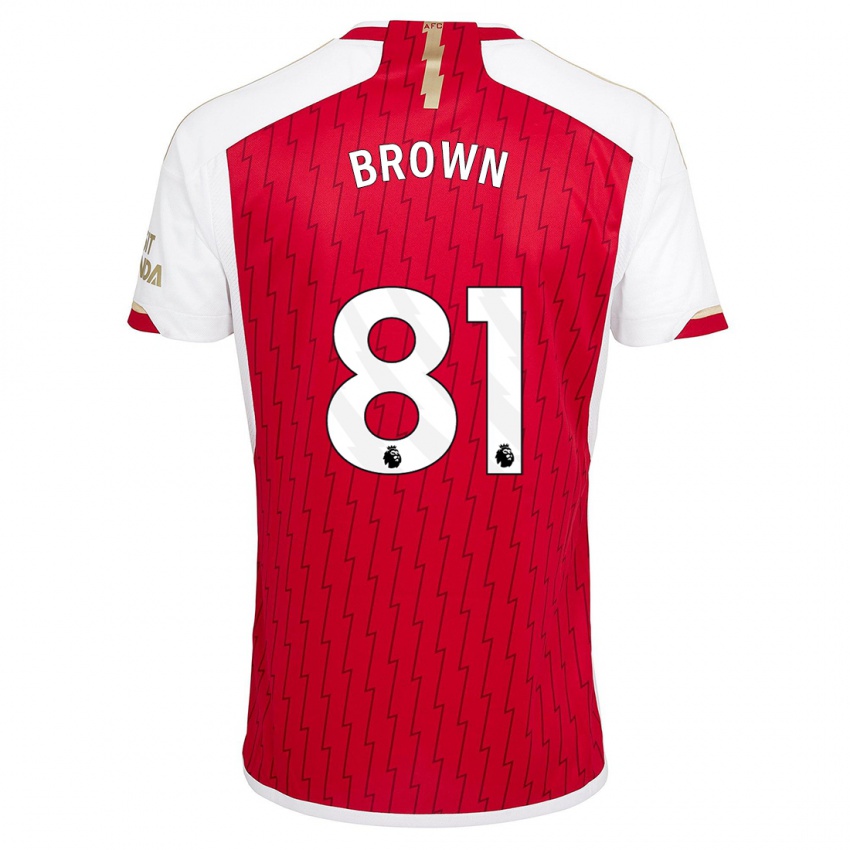 Homme Maillot Luis Brown #81 Rouge Tenues Domicile 2023/24 T-Shirt Suisse