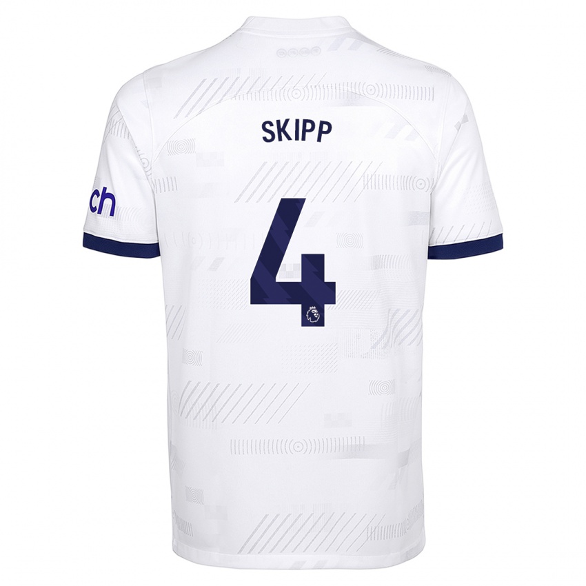 Homme Maillot Oliver Skipp #4 Blanc Tenues Domicile 2023/24 T-Shirt Suisse