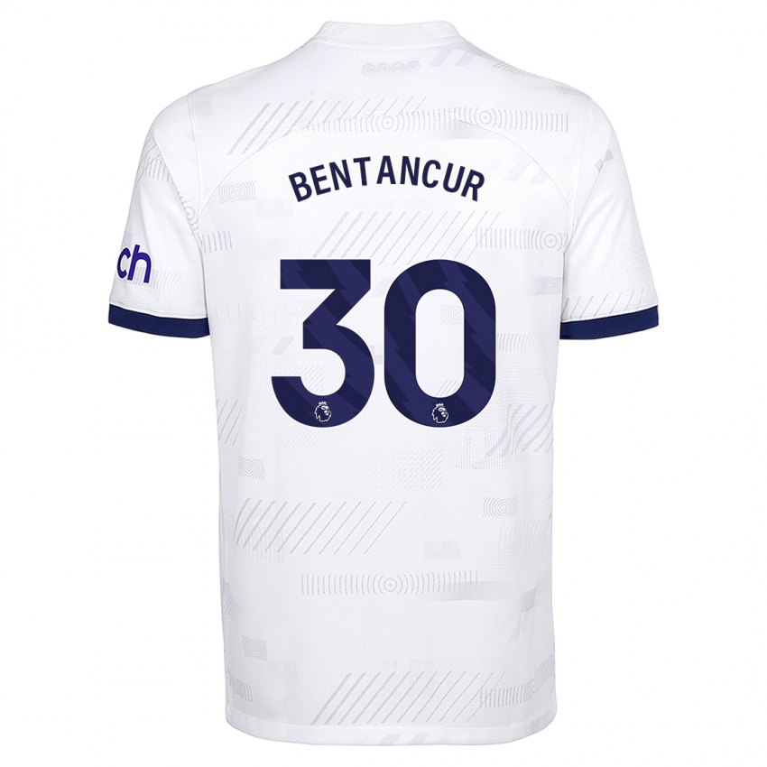 Homme Maillot Rodrigo Bentancur #30 Blanc Tenues Domicile 2023/24 T-Shirt Suisse