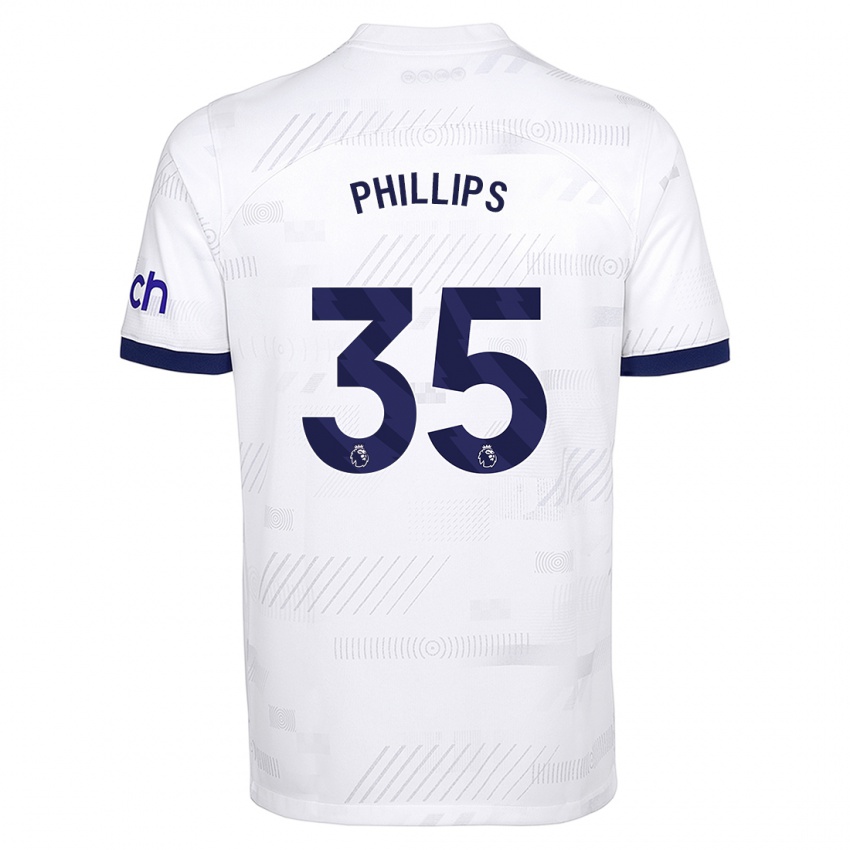 Homme Maillot Ashley Phillips #35 Blanc Tenues Domicile 2023/24 T-Shirt Suisse