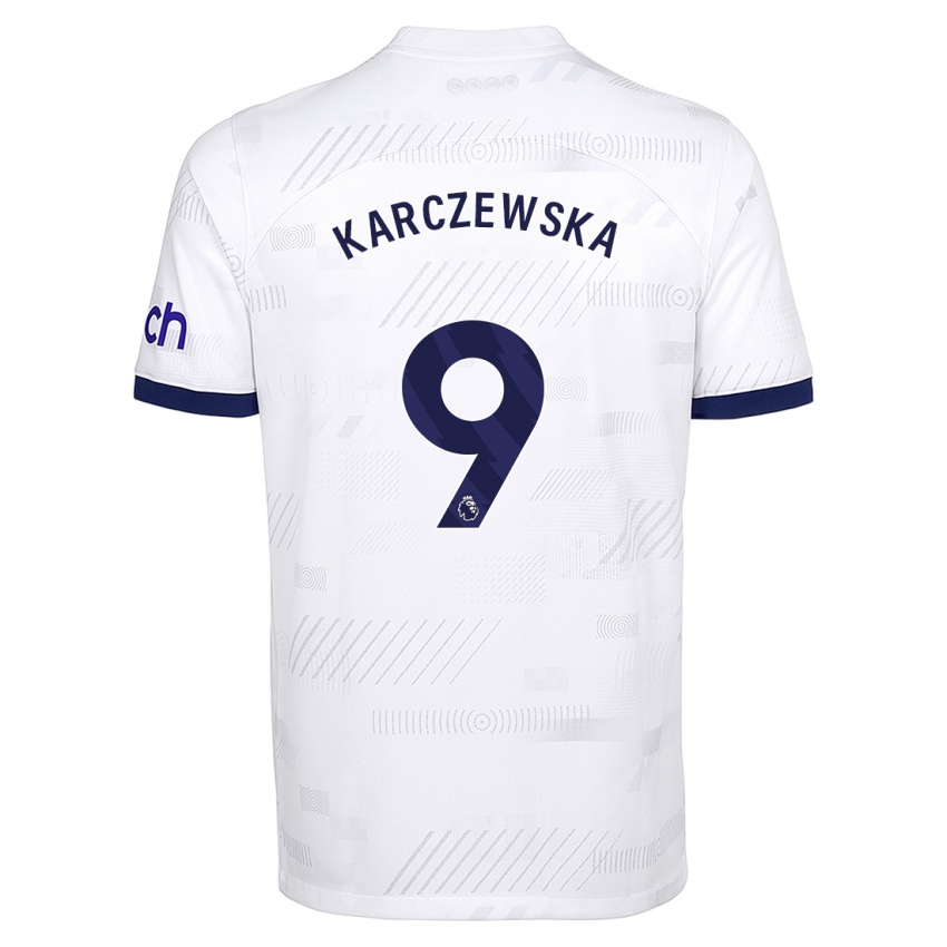 Homme Maillot Nikola Karczewska #9 Blanc Tenues Domicile 2023/24 T-Shirt Suisse