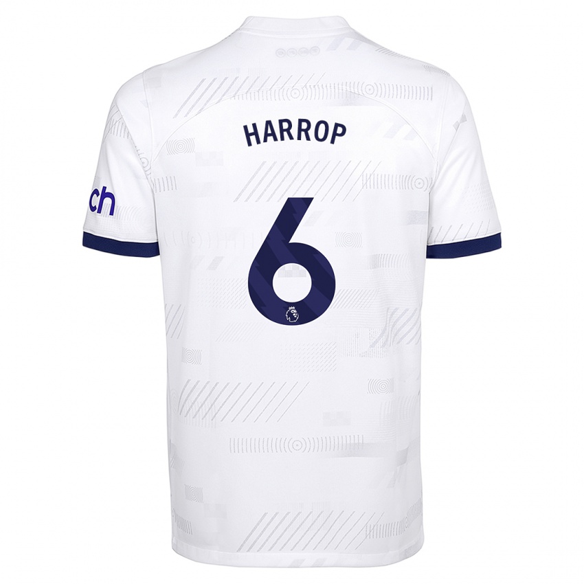 Homme Maillot Kerys Harrop #6 Blanc Tenues Domicile 2023/24 T-Shirt Suisse