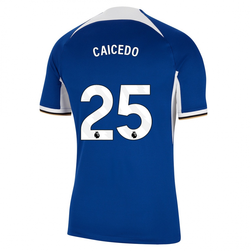 Herren Moises Caicedo #25 Blau Heimtrikot Trikot 2023/24 T-Shirt Schweiz