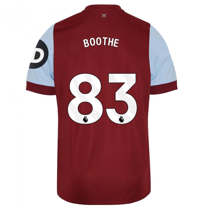 Homme Maillot Sebastian Boothe #83 Bordeaux Tenues Domicile 2023/24 T-Shirt Suisse