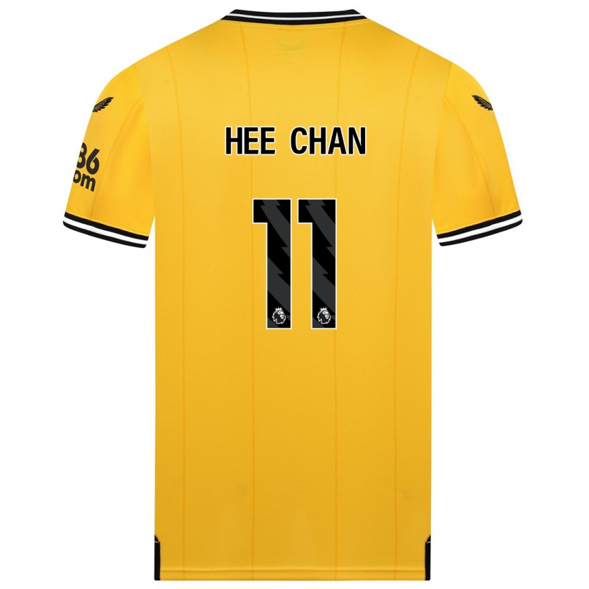Homme Maillot Hee Chan Hwang #11 Jaune Tenues Domicile 2023/24 T-Shirt Suisse