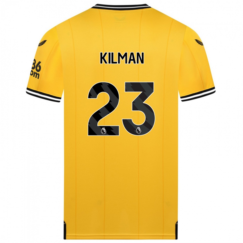 Homme Maillot Max Kilman #23 Jaune Tenues Domicile 2023/24 T-Shirt Suisse