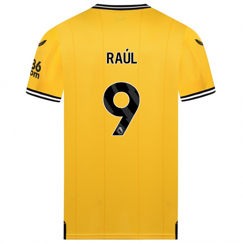 Homme Maillot Raul Jimenez #9 Jaune Tenues Domicile 2023/24 T-Shirt Suisse