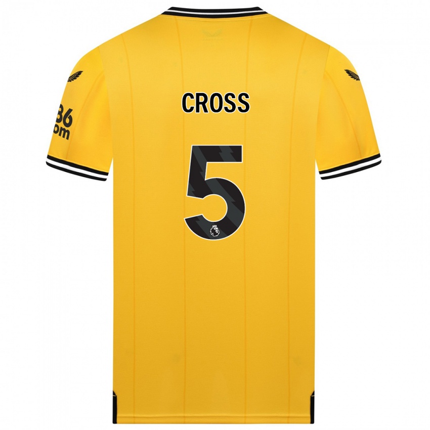 Homme Maillot Emma Cross #5 Jaune Tenues Domicile 2023/24 T-Shirt Suisse