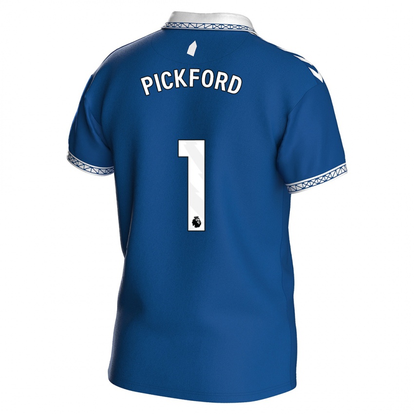 Homme Maillot Jordan Pickford #1 Bleu Royal Tenues Domicile 2023/24 T-Shirt Suisse