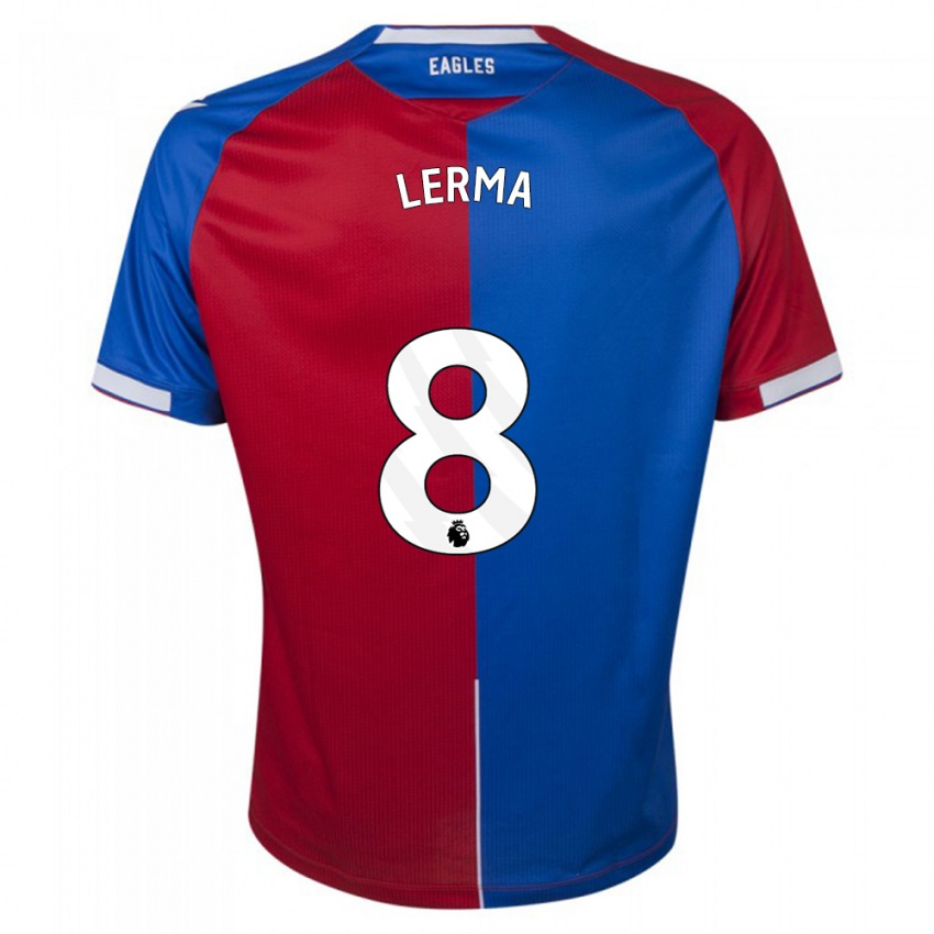 Homme Maillot Jefferson Lerma #8 Rouge Bleu Tenues Domicile 2023/24 T-Shirt Suisse