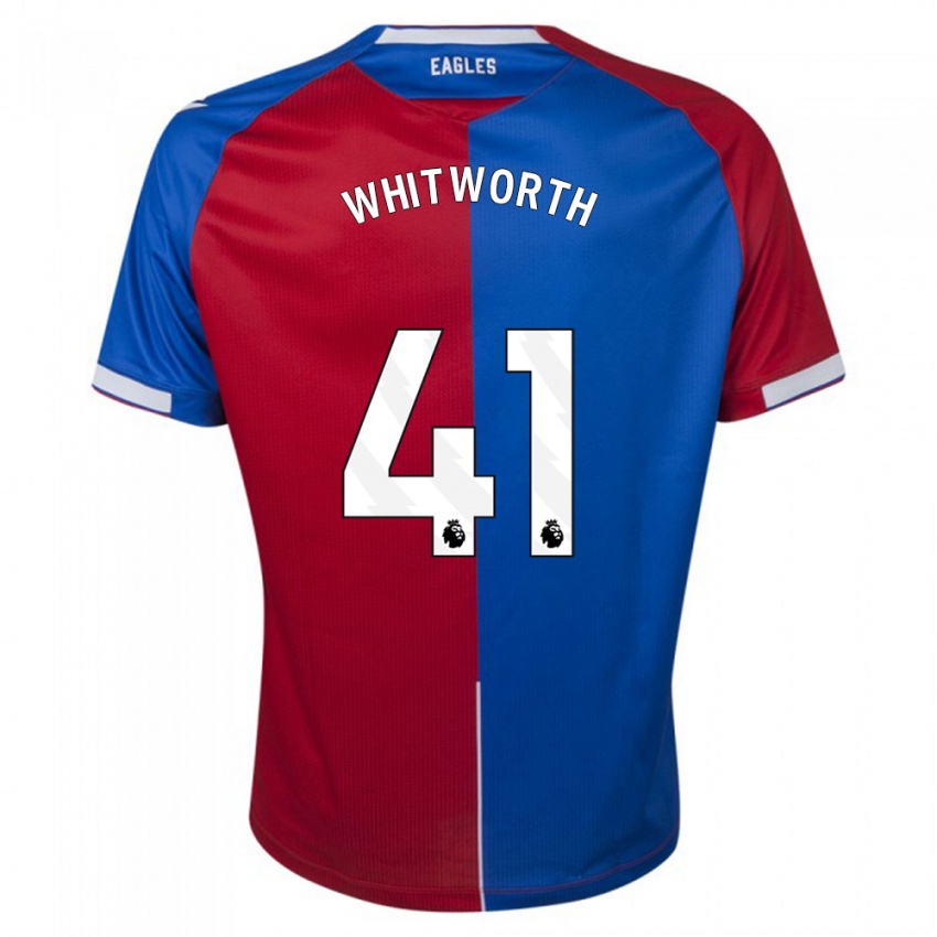 Homme Maillot Joe Whitworth #41 Rouge Bleu Tenues Domicile 2023/24 T-Shirt Suisse