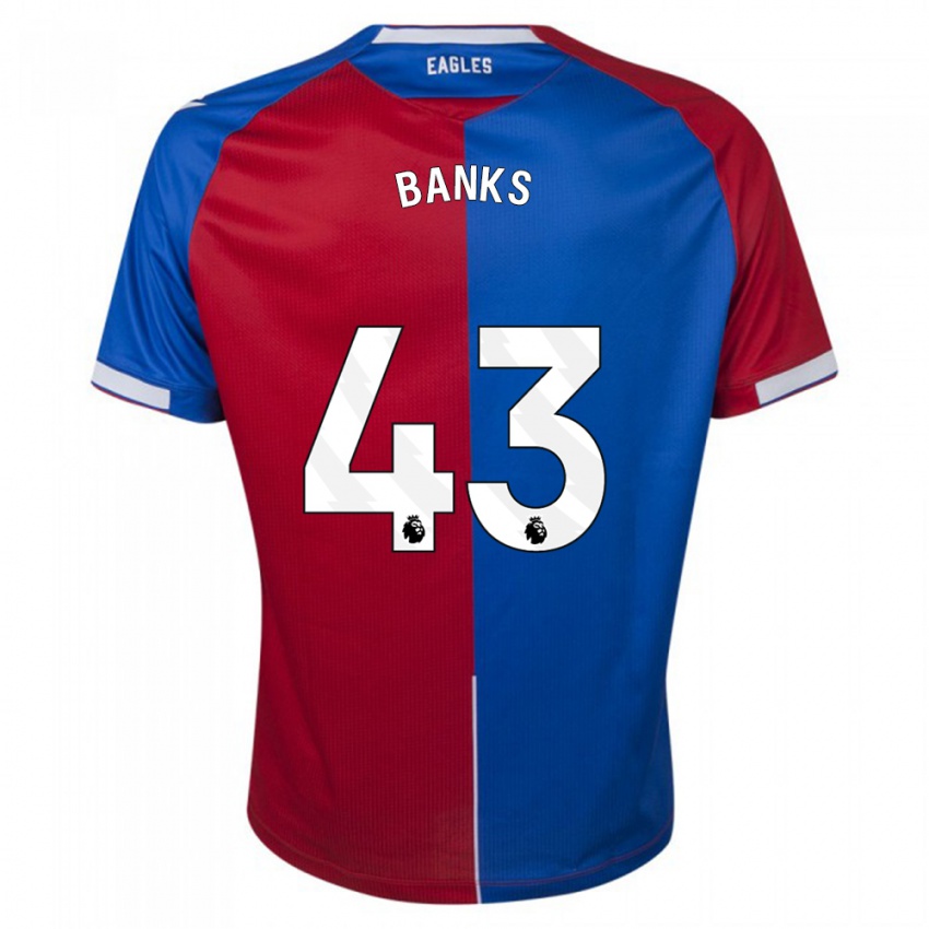 Homme Maillot Scott Banks #43 Rouge Bleu Tenues Domicile 2023/24 T-Shirt Suisse