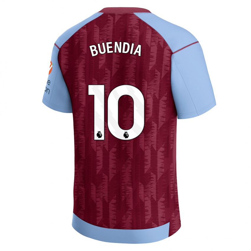 Homme Maillot Emiliano Buendia #10 Bleu Bordeaux Tenues Domicile 2023/24 T-Shirt Suisse