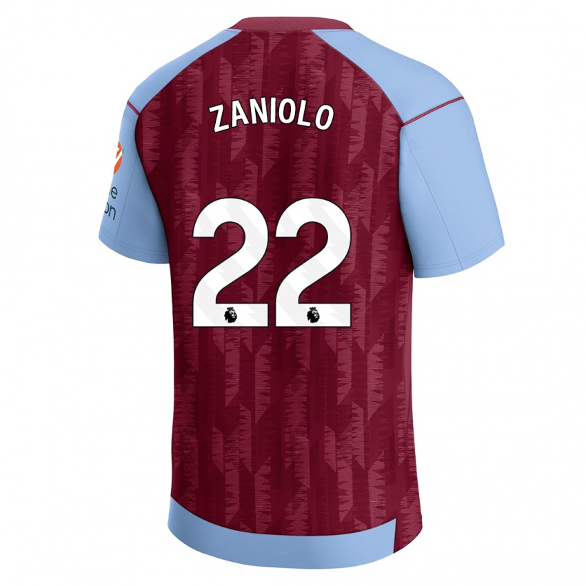 Homme Maillot Nicolo Zaniolo #22 Bleu Bordeaux Tenues Domicile 2023/24 T-Shirt Suisse