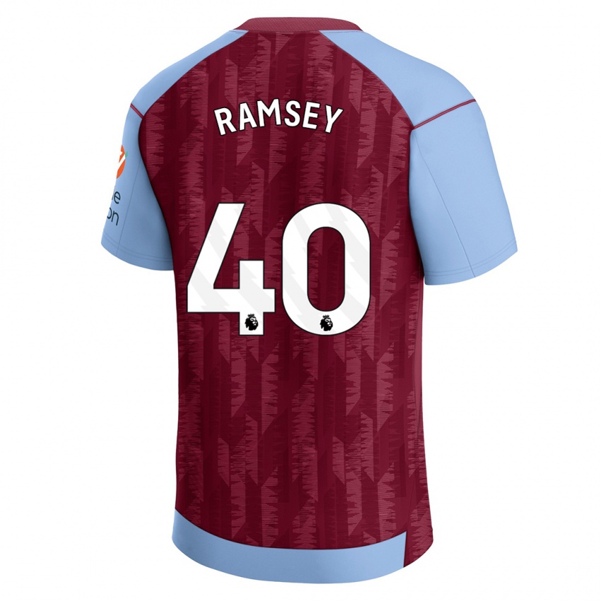 Homme Maillot Aaron Ramsey #40 Bleu Bordeaux Tenues Domicile 2023/24 T-Shirt Suisse