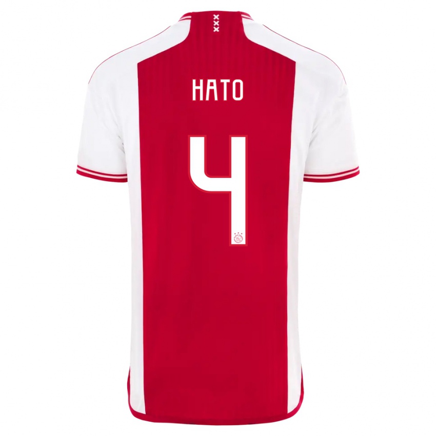Homme Maillot Jorrel Hato #4 Rouge Blanc Tenues Domicile 2023/24 T-Shirt Suisse