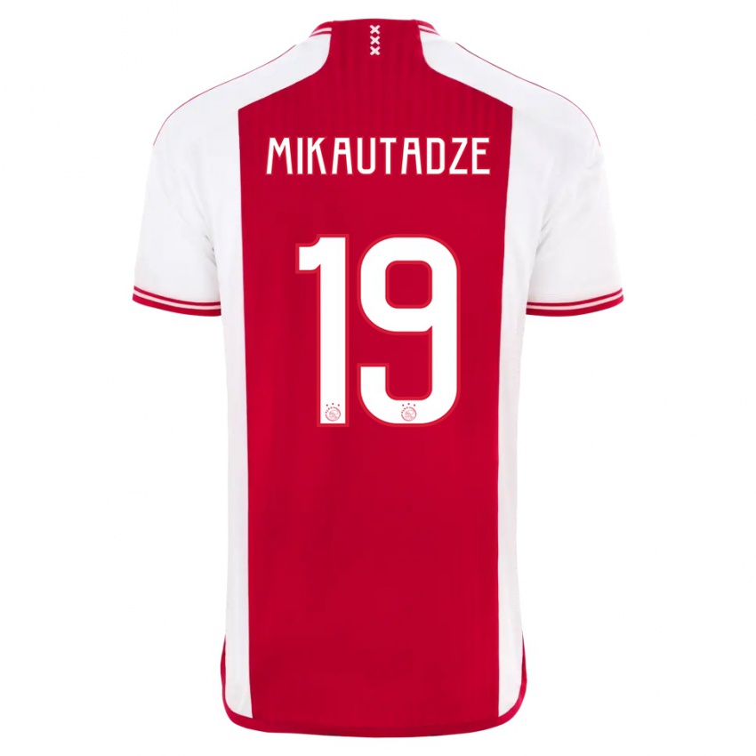 Homme Maillot Georges Mikautadze #19 Rouge Blanc Tenues Domicile 2023/24 T-Shirt Suisse