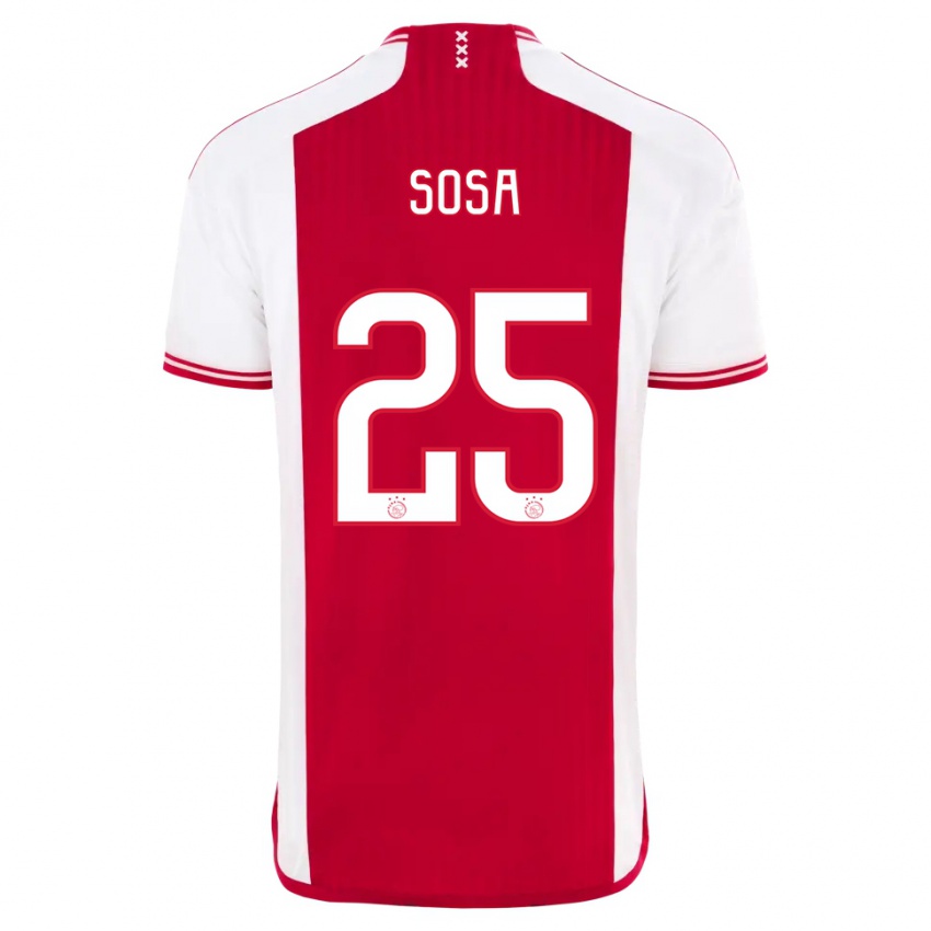 Homme Maillot Borna Sosa #25 Rouge Blanc Tenues Domicile 2023/24 T-Shirt Suisse