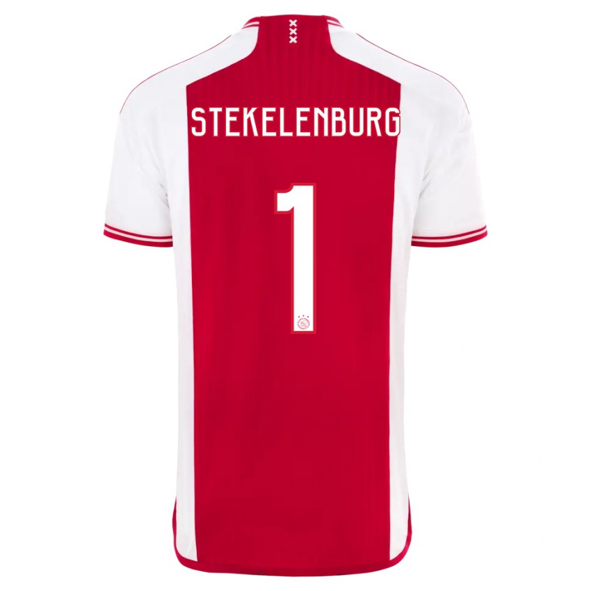 Homme Maillot Maarten Stekelenburg #1 Rouge Blanc Tenues Domicile 2023/24 T-Shirt Suisse