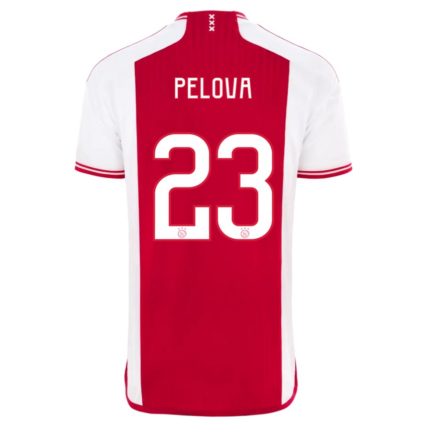 Homme Maillot Victoria Pelova #23 Rouge Blanc Tenues Domicile 2023/24 T-Shirt Suisse