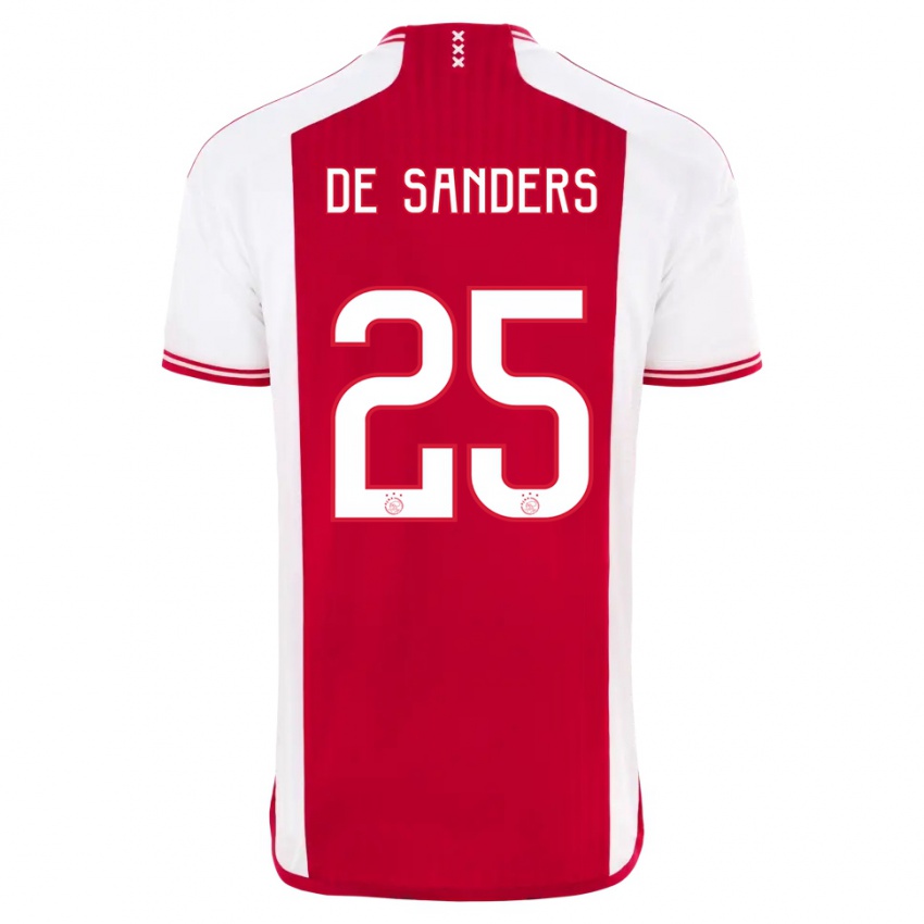 Homme Maillot Kay-Lee De Sanders #25 Rouge Blanc Tenues Domicile 2023/24 T-Shirt Suisse
