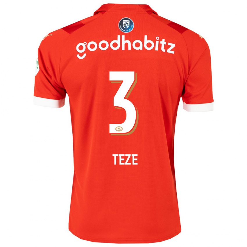 Homme Maillot Teze #3 Rouge Tenues Domicile 2023/24 T-Shirt Suisse