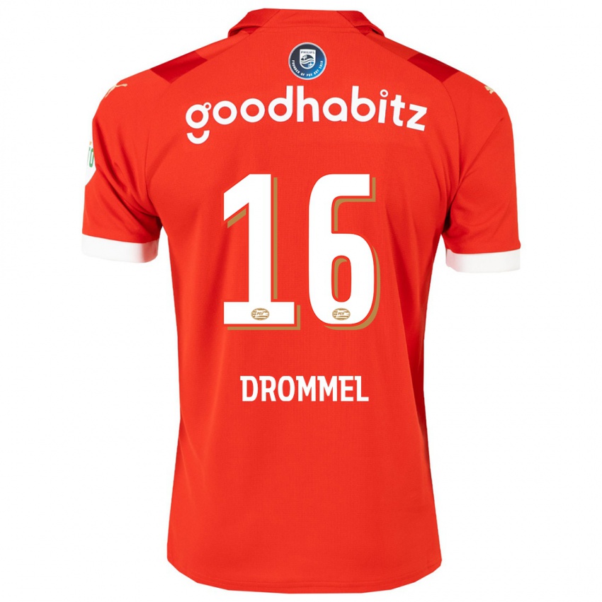 Herren Joel Drommel #16 Rot Heimtrikot Trikot 2023/24 T-Shirt Schweiz