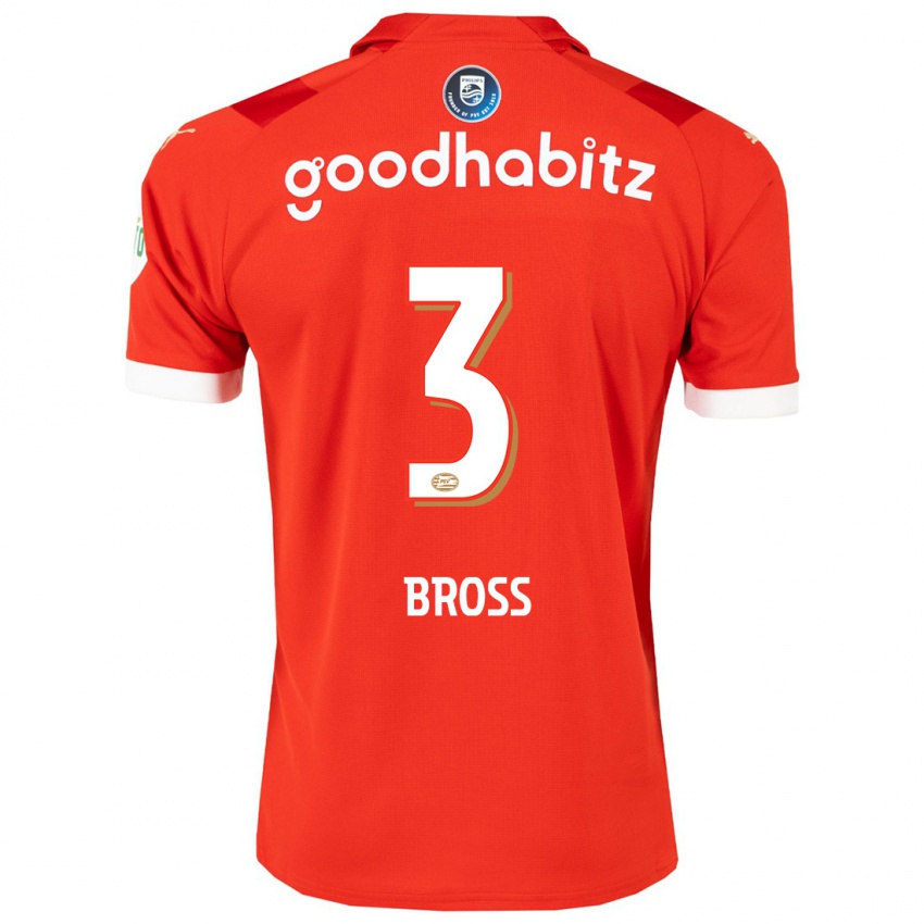 Herren Melanie Bross #3 Rot Heimtrikot Trikot 2023/24 T-Shirt Schweiz