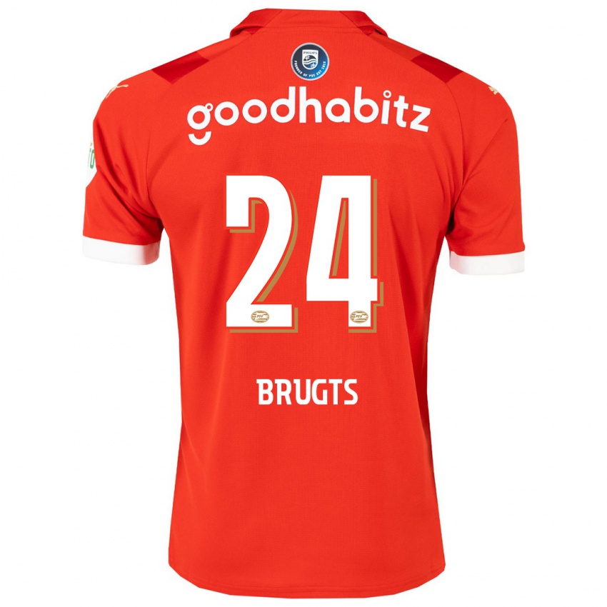 Homme Maillot Esmee Brugts #24 Rouge Tenues Domicile 2023/24 T-Shirt Suisse
