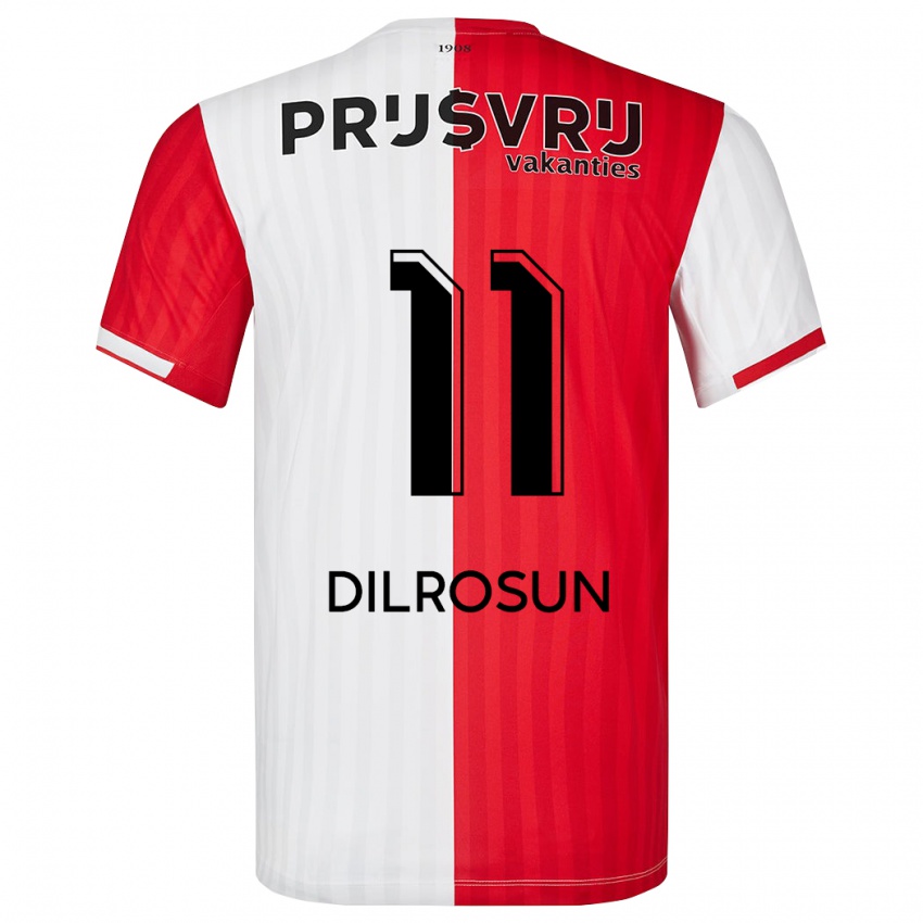 Herren Javairo Dilrosun #11 Rot-Weiss Heimtrikot Trikot 2023/24 T-Shirt Schweiz